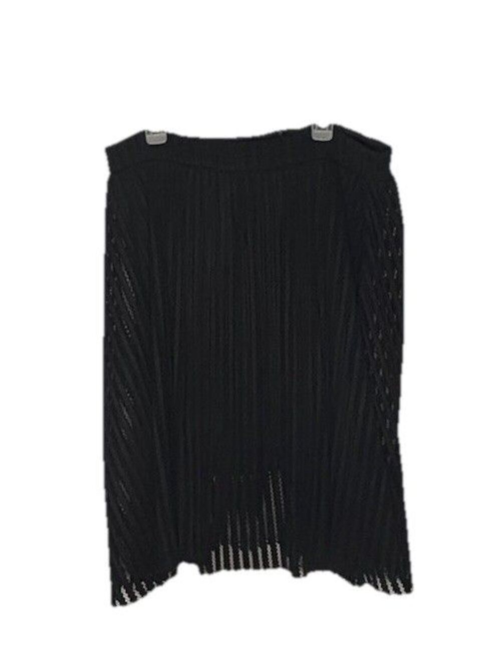 Torrid Black Pleated Skirt Size 18 Knit Lined Zip Back Raw Hem